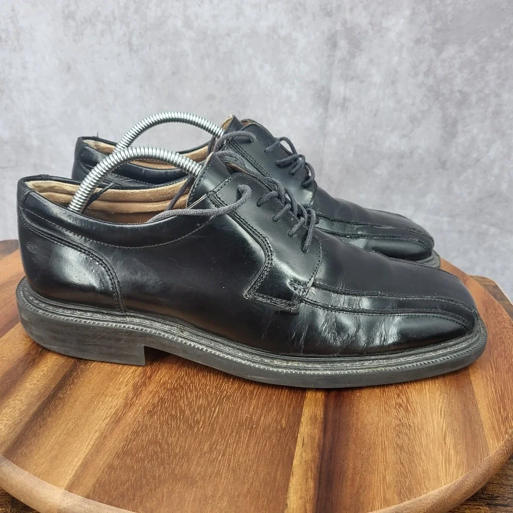 Vintage Skechers Oxford Shoes Men 9.5 Black Leather Chunky Y2K Cities Angel Itay